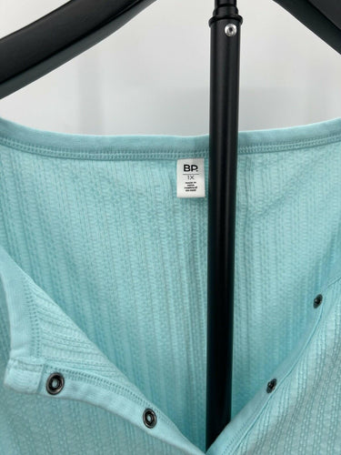 BP Nordstrom Aqua Turquoise Ribbed Henley Tank Top Plus Size 1X Nordstrom