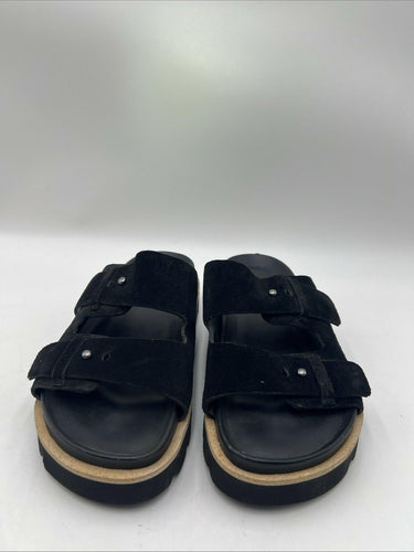 Men’s Vince Cypress Suede Sandals Black Size 7M/40