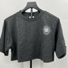 Abound Crop Top Grey Evil Eye Heart Boxy Cropped Graphic Tee Shirt XS Abound