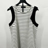 Ivanka Trump Sleeveless Knit Top Black/white Stripes Bow Detail Size L Black & White