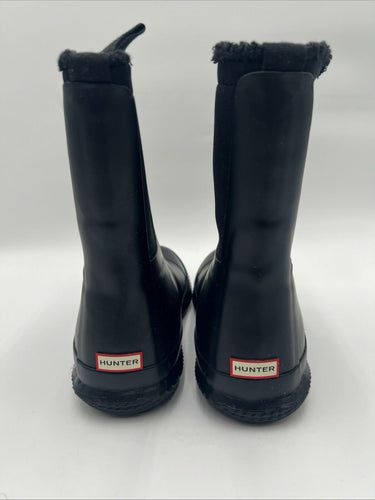 Hunter Original Kids Unisex Sherpa Boots Black Color Size Boys 4 Girls 5 Hunter