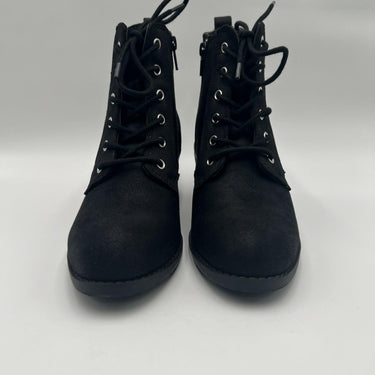 Women's Bella Vita Bismark Side Zip Lace Up Boots Black Size 7.5M Bella Vita