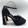 Vince Camuto Brenla Ankle Strap Platform Black Suede Leather Sandal Size 8 M Vince Camuto