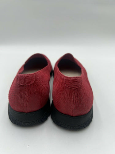 Trotters T2110 Red Lizard Leather Loafers Flats Size 10