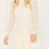 NWD MOLLY BRACKEN WOMEN'S LONG SLEEVE LACE DRESS Off White Size S Molly Bracken