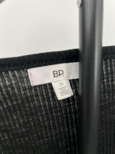BP Black Ribbed 2 Piece Cami Cardigan Set Cropped Button Top 1X BP