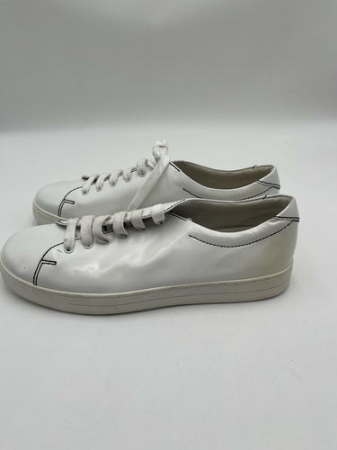 Men’s Prada Linea Rossa Low Top black stitching Sneakers White Leather Size 12UK PRADA