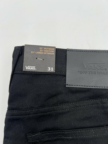 Vans Shorts Mens 31 Black Denim Stretch 21" Outseam Bermuda Shorts 31 VANS