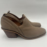 Women’s Lucky Brand Vennia Ankle Bootie Taupe Leather Stacked Heel Size 8M Lucky Brand
