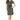 Tribal Short Sleeve Dress, Black, Women's Medium Tribal