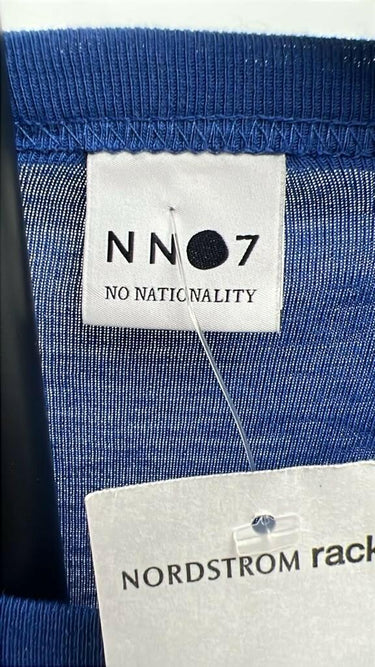 NN07 No Nationality Royal Blue Long Sleeve Pocket Tee Mens Minimalist M NNO7