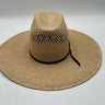 Rodeo King Natural Straw Cowboy Hat Open Crown Vented Wide Brim Long Oval 6 7/8 Rodeo King