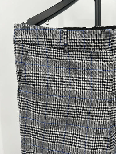 Talbots Hampshire Ankle Pants Plaid Gray Blue Check Houndstooth Work 10 Talbots
