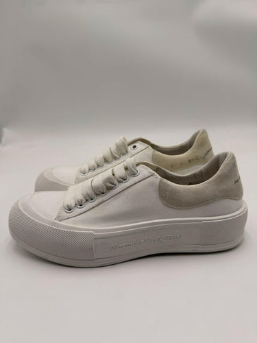 Alexander McQueen Deck Plimsoll sneakers in white canvas Size 41D Alexander McQueen