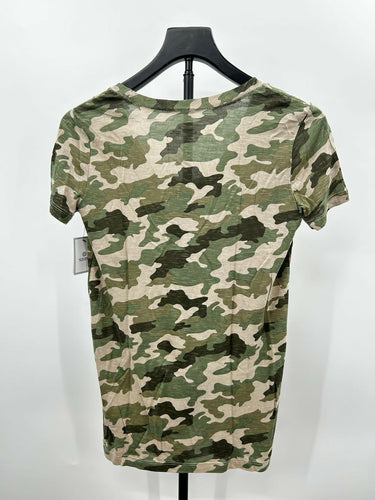 Susina Woman’s camo top V-neck Lightweight Cotton Blend Size XS