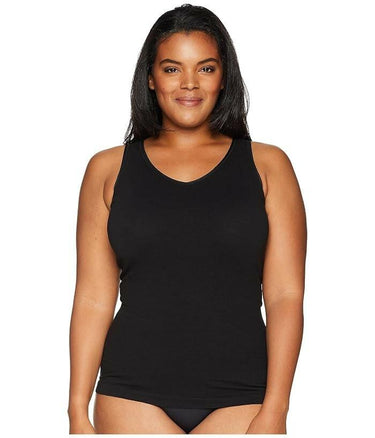 Yummie BLACK Cotton woman Seamless Black Tank Top, US 1X/2X