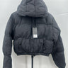 AMWND Los Angeles Jacket Womens Black Cropped Puffer Hooded Zip Winter Coat S AMWND Los Angeles