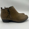 Sugar Brown Faux Leather Double Zipper Low Heel Ankle Booties Womens 10 Sugar