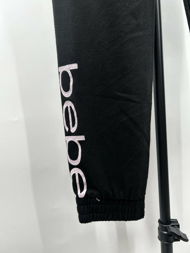 Bebe Woman’s Black jogger sweatpants Elastic Drawstring Size S