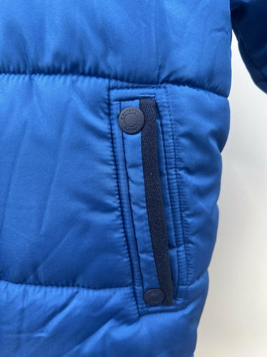 Carter's Boys Blue Puffer Coat Orange Fleece Lining Hood Winter Jacket NWT S/4 Carter's
