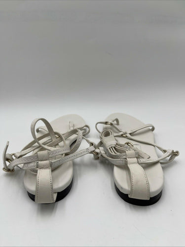 3.1 Phillip Lim LOUISE Ivory Leather Strappy Ankle Strap Flat Sandals Women’s 38
