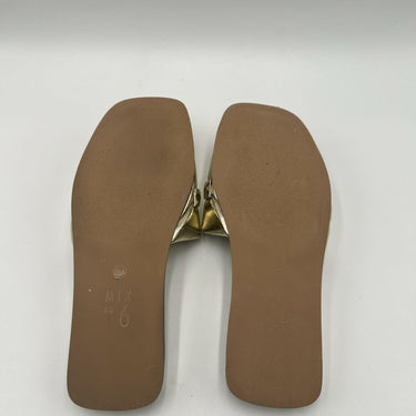 Mix No. 6 Dolleen Slide Sandal Gold Faux Leather Size 6M Mix No. 6