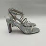 MIX NO. 6 ALICIANA SANDAL HEEL LIGHT SILVER SHIMMER SAND FABRIC WOMEN 9.5 M Mix No. 6