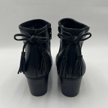 Crown Vintage Rena Black Leather Ankle Boot Size 7M Crown Vintage
