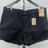 Levi's Mid-Length Shorts Mid Rise Slim Black Denim Cuffed NWT Womens Size 16 W33 Levi's