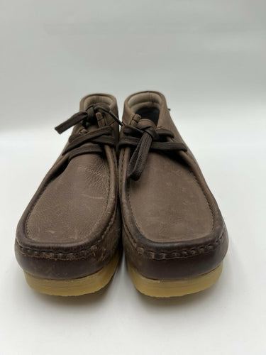 Clarks Wallabee Brown Leather Beeswax Boots Size 9.5