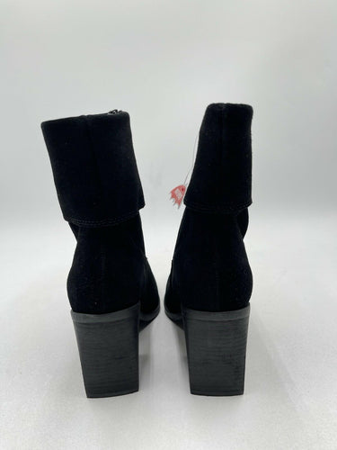 Women’s Blondo Selina Cuff Black Leather Ankle Side Zip Boots Size 7.5M