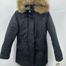 Levis Parka Jacket Womens Black Hooded Faux Fur Trim Anorak Winter Coat Warm XS Levi's