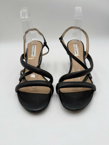 Women’s Saks Fifth Avenue strappy Black leather sandals Heels Size 9M