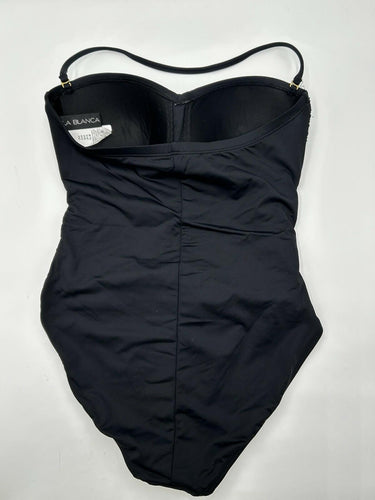 La Blanca Black Island Goddess Bandeau One-Piece Womens Swimsuit Size 6 La Blanca