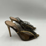 Gianvito Rossi Plexi ruffle stiletto mules metallic gold / PVC Clear Size 37.5 GIANVITO ROSSI