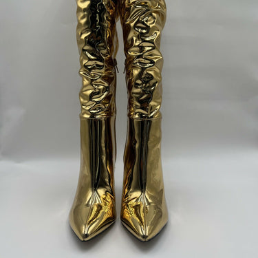 INC Women’s IYONNA Tall Over-The-Knee Boots Gold Size 8M INC International Concepts