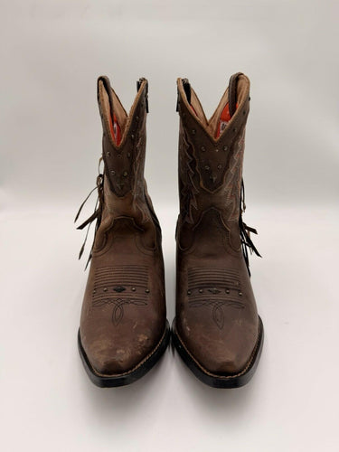 Durango Crush Women's Roasted Pecan Fringed Western Boots Size 7M