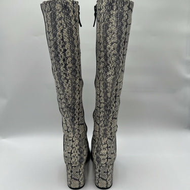 Cole Haan Women's Rianne Tall Boots (65mm) in Black and Python Print Leather 5B Cole Haan