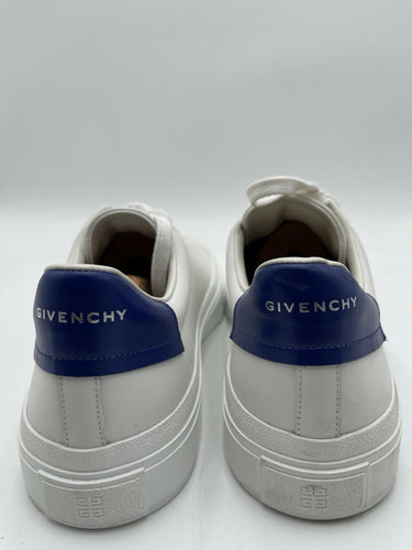 Givenchy City Sport sneaker in white calfskin leather with a blue heel Size 43
