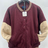 Arizona Jean Co Jacket Varsity Fleece Snap Button Colorblock Wine XL AriZona
