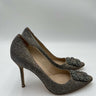 Women’s Manolo Blahnik Embellished Hangisi Glitter 105mm Pumps Size 39.5 Manolo Blahnik