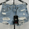 Levi's 501 Shorts NWT High Rise Distressed Destroyed Light Wash Womens Size 26 Levi's