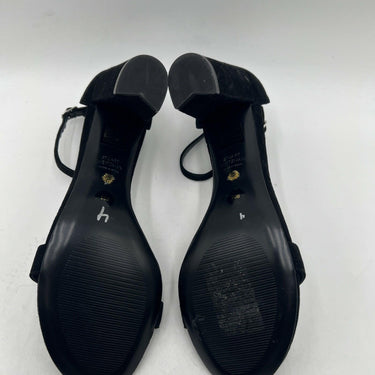 Women’s Stuart Weitzman black suede ankle-strap block-heel sandals Size 10B Stuart Weitzman