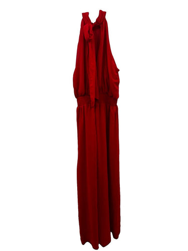 Vince Camuto Women's Halter Tie-Back Wide-Leg Jumpsuit - Ultra Red Size S Vince Camuto