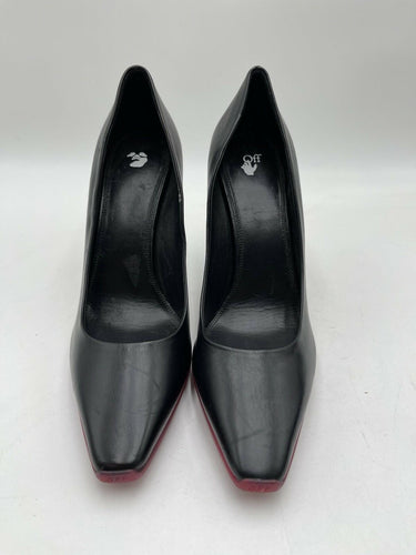Off-White c/o Virgil Abloh Spike-sole stiletto pumps in black leather Size 40