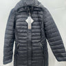 32 Degrees Heat Jacket Womens Black Packable Long Hooded Puffer Lightweight L 32 Degrees