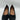L'Amour Des Pieds JAKOBY Black Raindrop Leather Pump Womens SIZE 11 L'Amour
