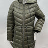 NWT Women’s DKNY shine hooded anorak puffer coat in Green color Size S DKNY
