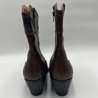 Women’s Crown Vintage Izzie western bootie Brown Leather Size 9M Crown Vintage