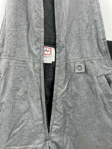 Avalanche Snow Bib Overall Gray Insulated Ski Pants Zipper Damage AS IS Size L